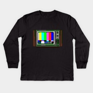 8 Bit Glitchy CRT TV Kids Long Sleeve T-Shirt